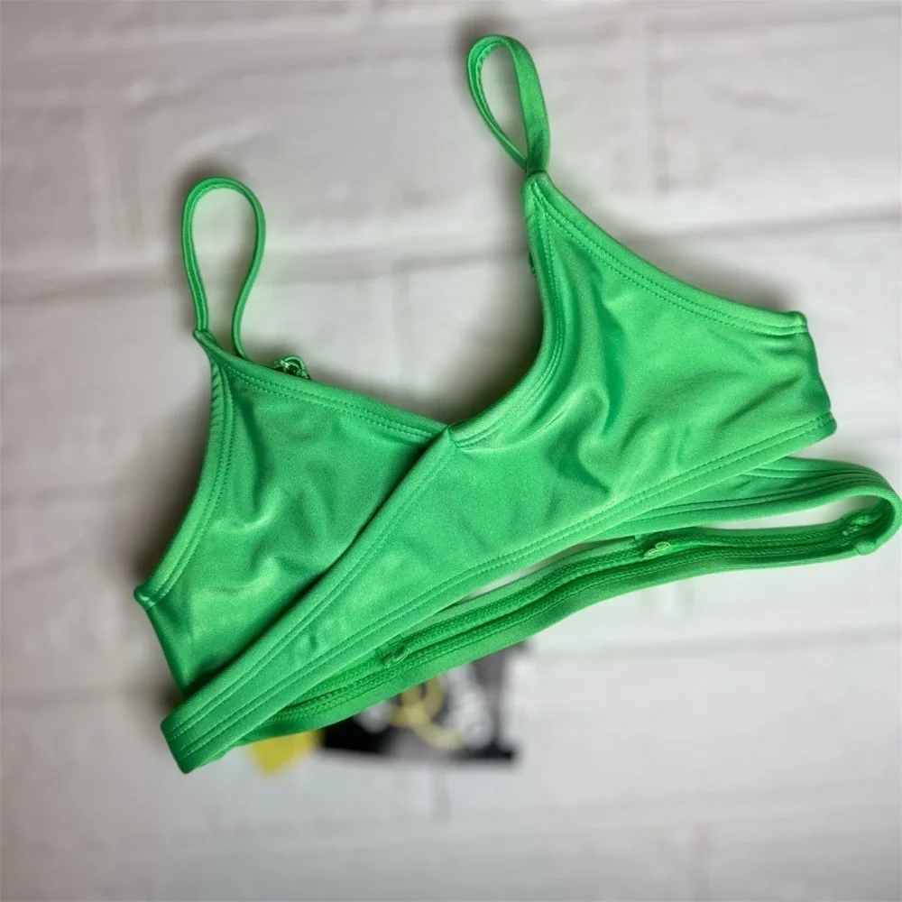 Art Class Green Swimwear Top Only Kids Girls Small (6/7)
